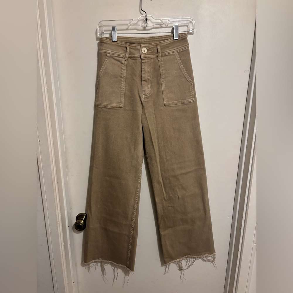 Stylish Tan Wide-Leg Women Jeans